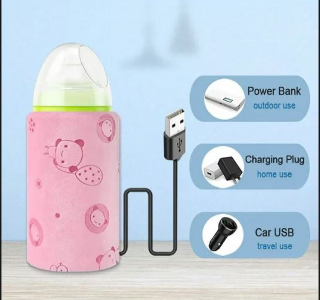 Portable USB Baby Bottle Warmer – Universal Insulated Milk Heater Sleeve for Travel and Home Use